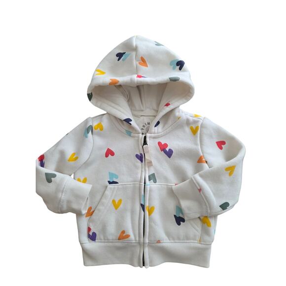 Primary Heart Print Hooded Jacket - Picture 1 of 5